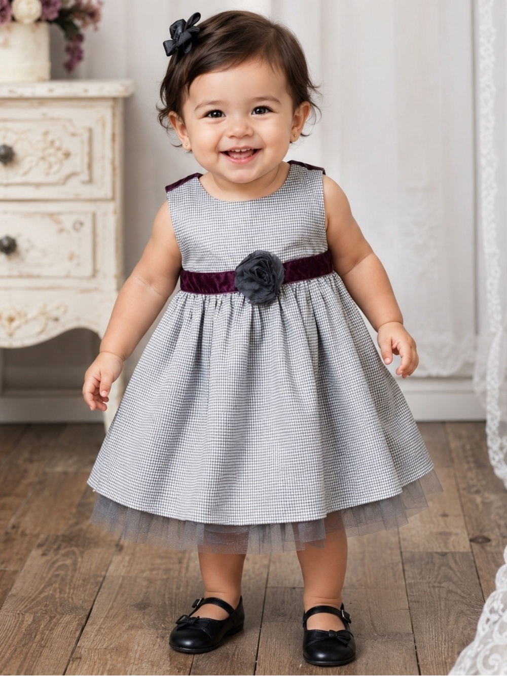 Wendy Bellissimo Gray 2pc Dress Set NWT 18mo